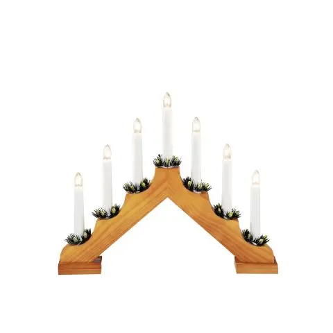 Konstsmide 2262-130 Elektrisk lysestake 7 lys Eik