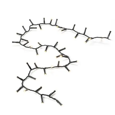 Konstsmide 3875-100 Lysslynge varmhvit, svart kabel 4,38 m