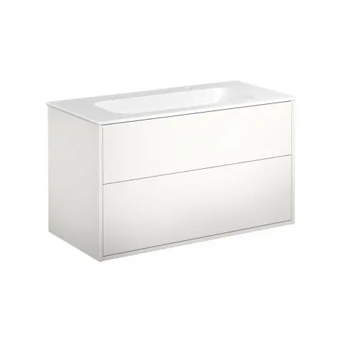 Gustavsberg Artic GB71ACVU10TMSW2 Kommodepakke hvit/matt hvit, 100 cm, 2 blandebatterihull Hvit/matt Hvit
