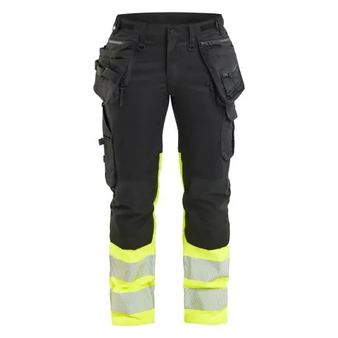 Blåkläder 703011499933C48 Arbeidsbukse varsel, svart/gul Svart/gul