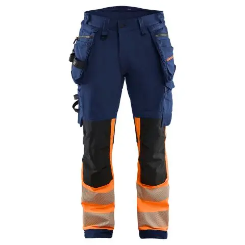 Blåkläder 112516488953C150 Arbeidsbukse varsling, marineblå/oransje Marineblå/oransje