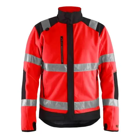Blåkläder 4888-2524 Fleecejakke rød/svart, varsel, vindtett, klasse 2 XL