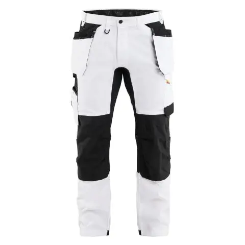 Blåkläder 177018321099C50 Arbeidsbukse hvit/svart C50
