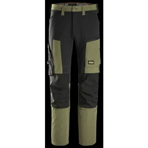 Snickers Workwear 6318-3104 AllroundWork Arbeidsbukse grønn/svart, stretch Grønn/svart