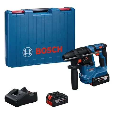 Bosch GBH 18V-18 Borhammer med 2 x 4 Ah batterier og lader