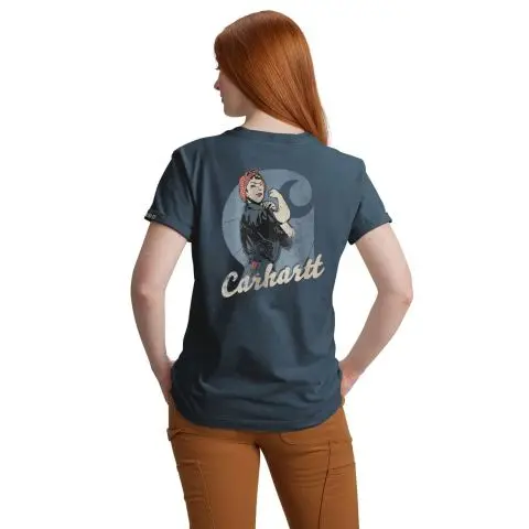 Carhartt Rosie 106903 T-skjorte gråblå, dame Gråblå
