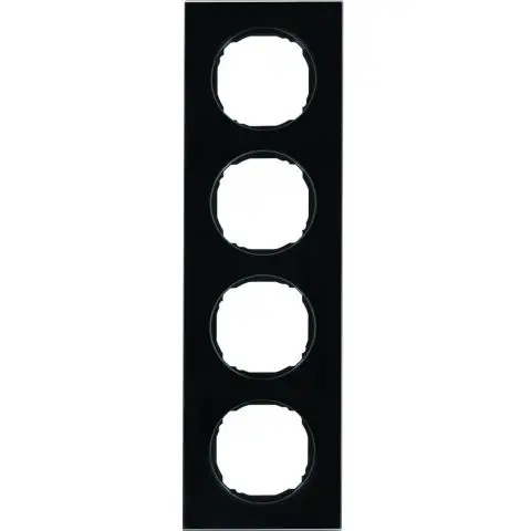 Hager 10142616 Dekkramme R.8, glass, svart 4 rom