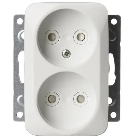 ABB 302UC Stikkontakt 2-veis, innfelt, ujordet