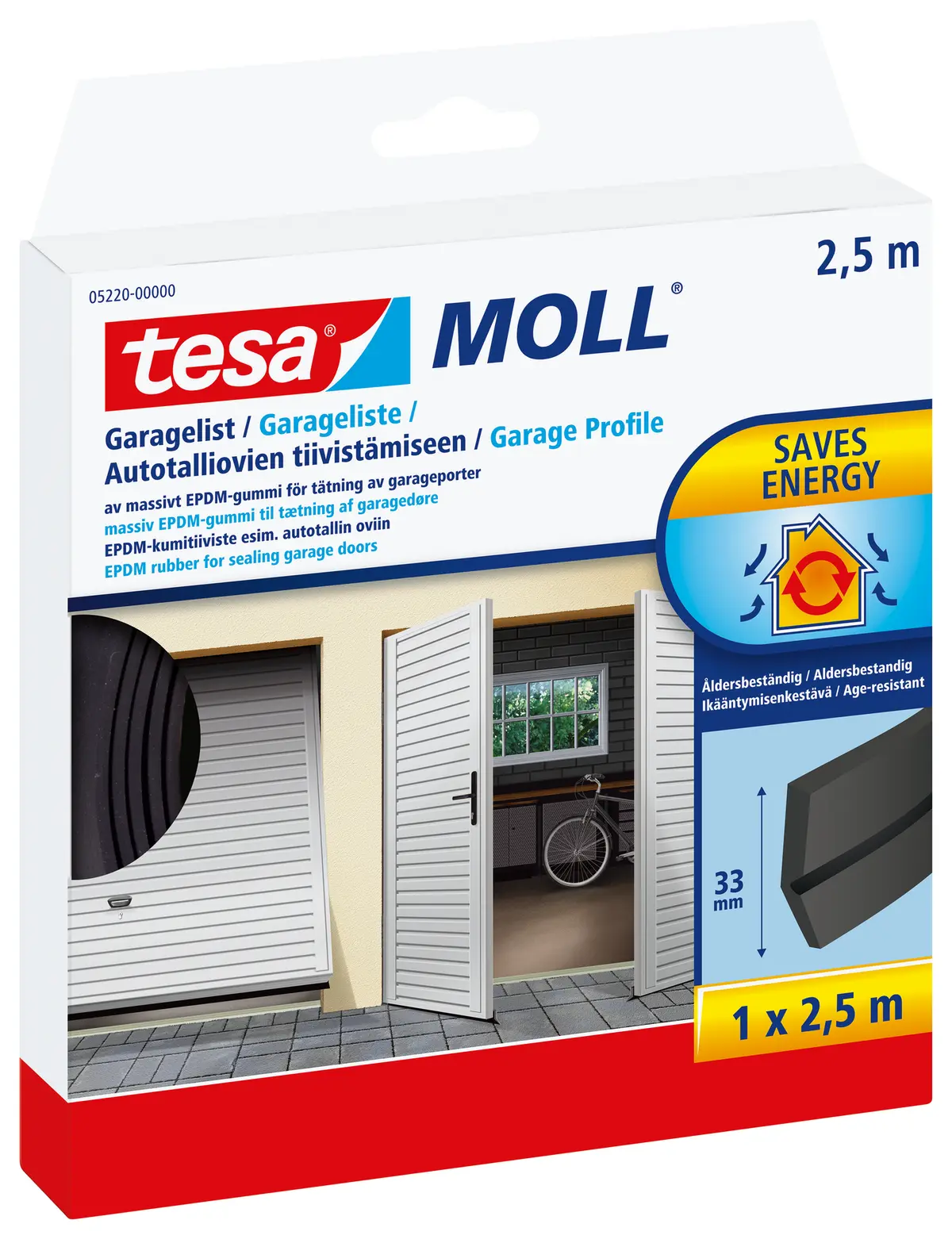 Tetningslist Garage 2,5mx33mm