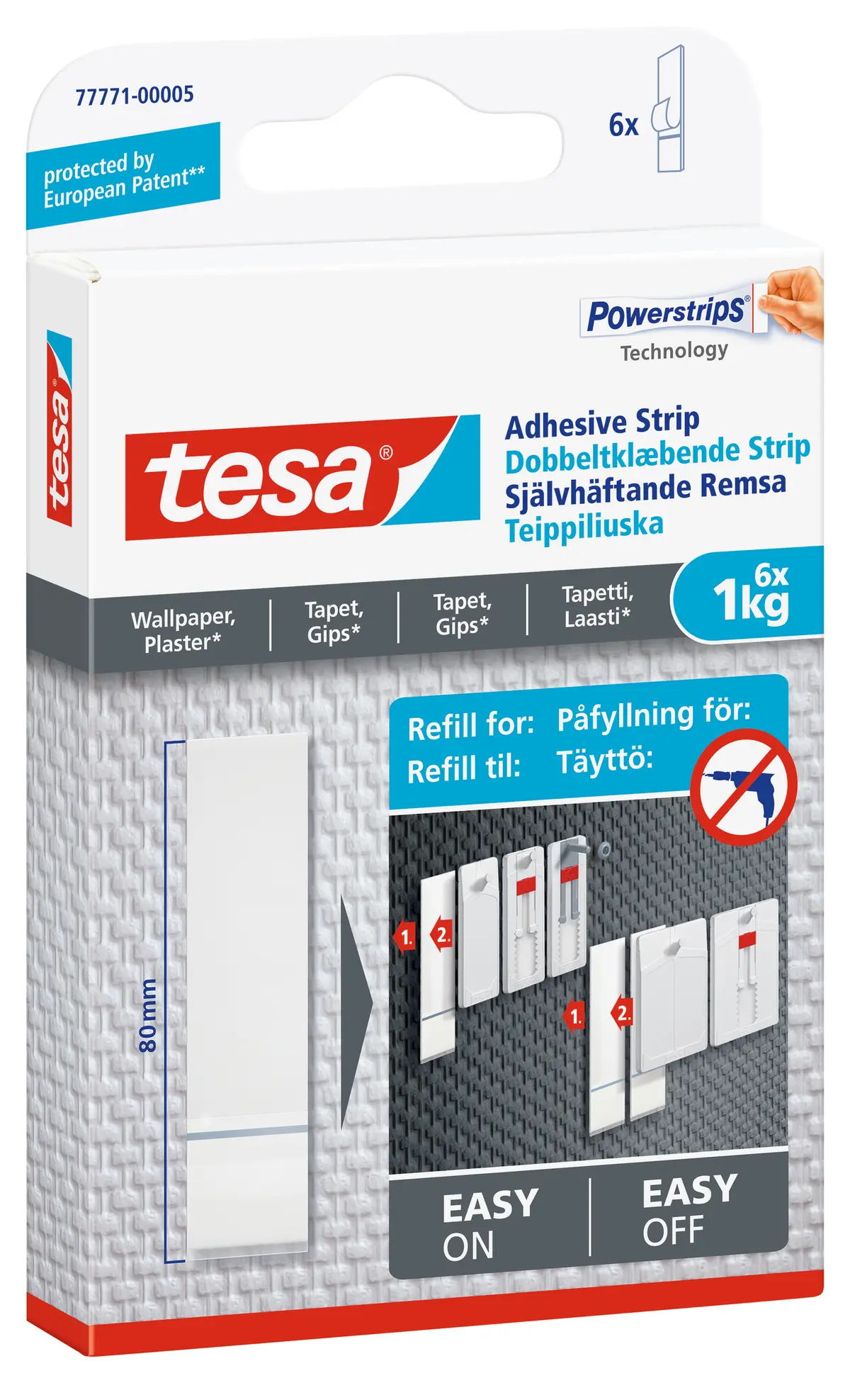 Monteringsstrimle Refill Tapet 1kg