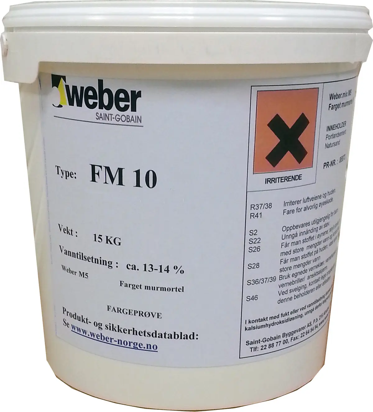 Murmørtel M5 Fm1144 Rød 15kg