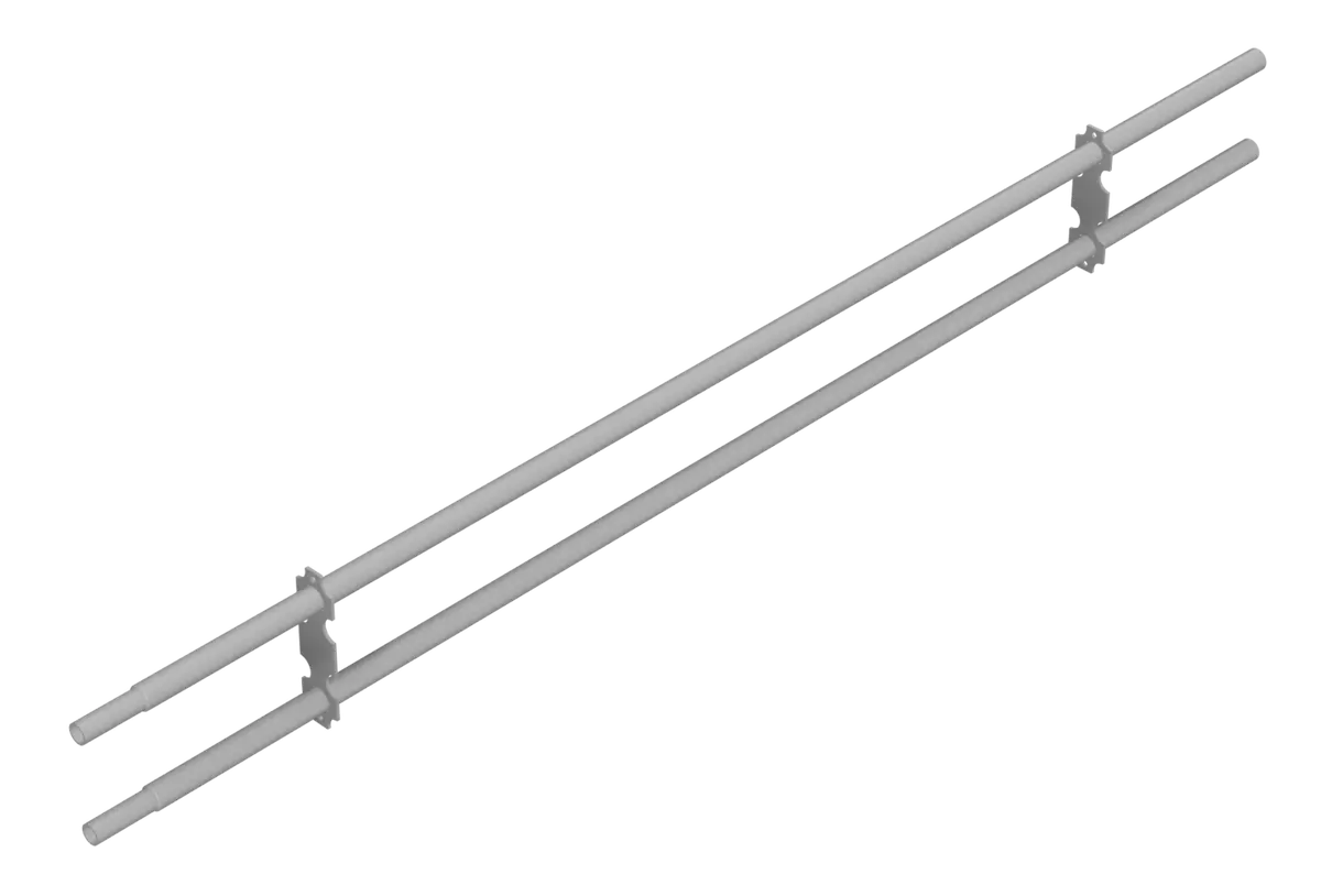 Gelender 2-rørs 1,2m Galv