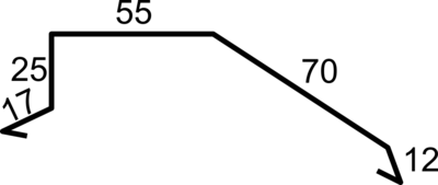 Vindskibsl Takstei 25-55-70 2m Sort