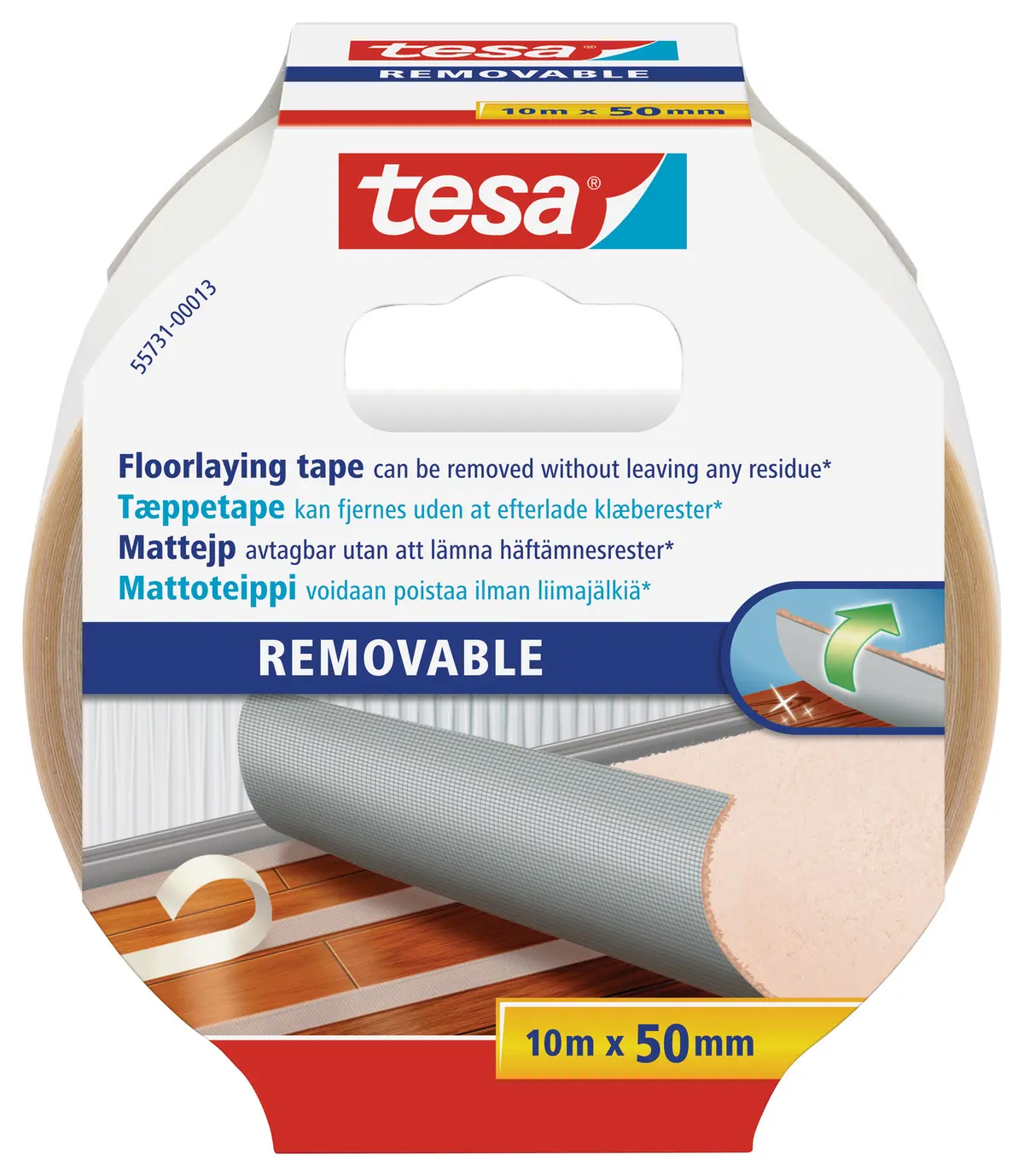 Dobbeltsidig Teppetape Avtagbar 10mx50mm - Tesa