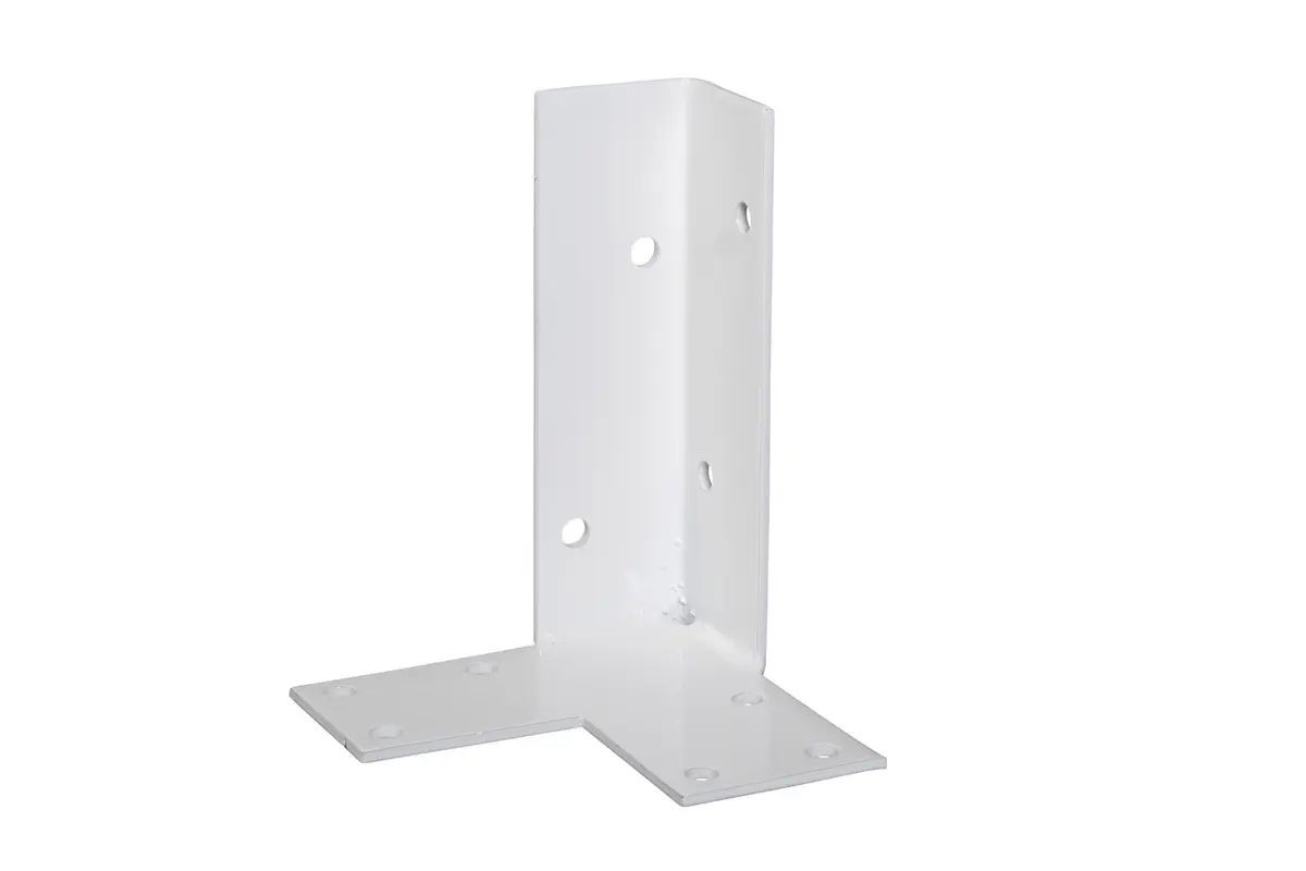 Stolpefot M/plate Hjørne Hvit