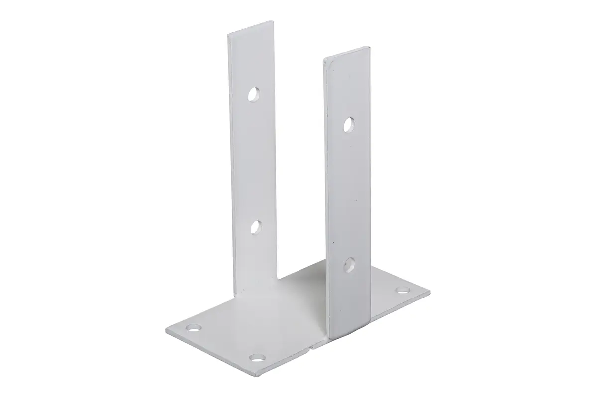 Stolpefot M/plate 90mm Hvit