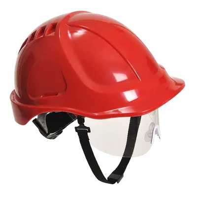 Vernehjelm Pw54 Endurance Med Visir Rød - Portwest