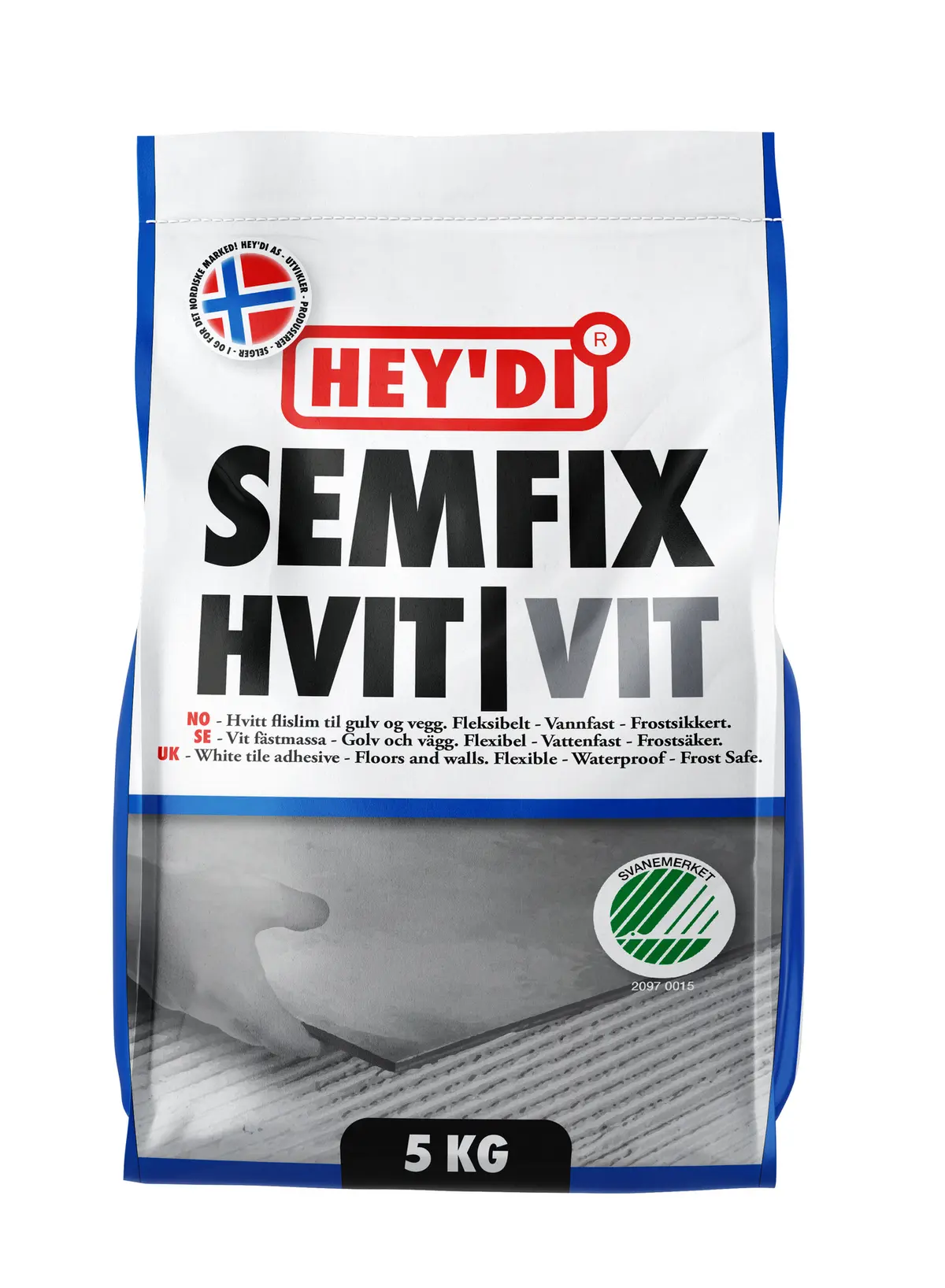 Heydi Semfix Hvit 5kg Flislim