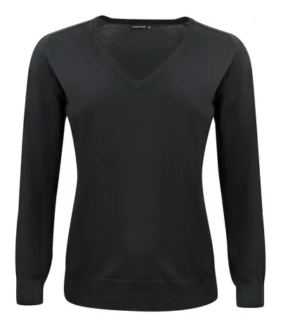 Genser Merino V-hals Dame Svart Xs
