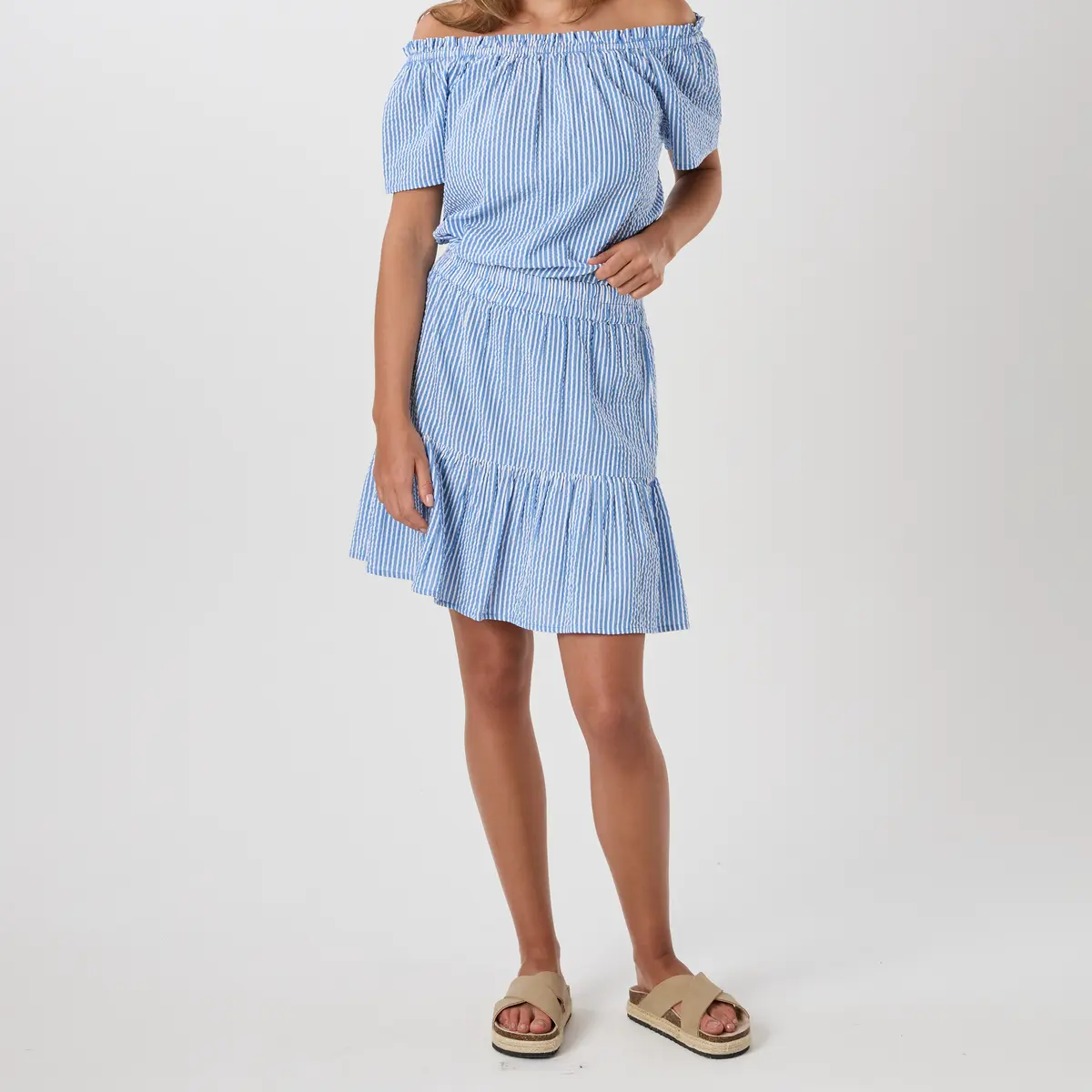Marina Seersucker Short Skirt W