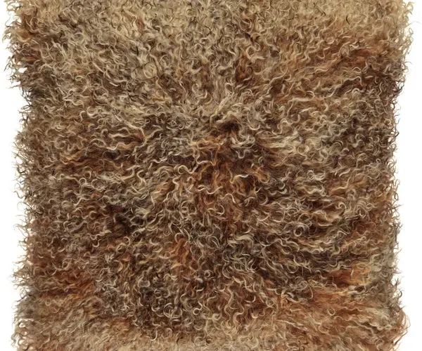 Saueskinnspute | Krøllet | Dobbeltsidig | Tibet | 40x40 cm
