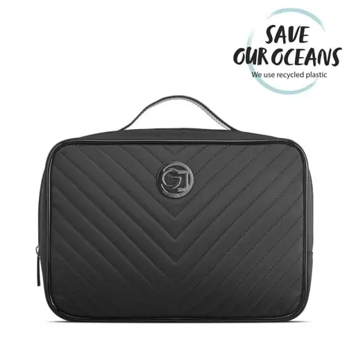 Gillian Jones - Traincase in Black Quilted Nylon