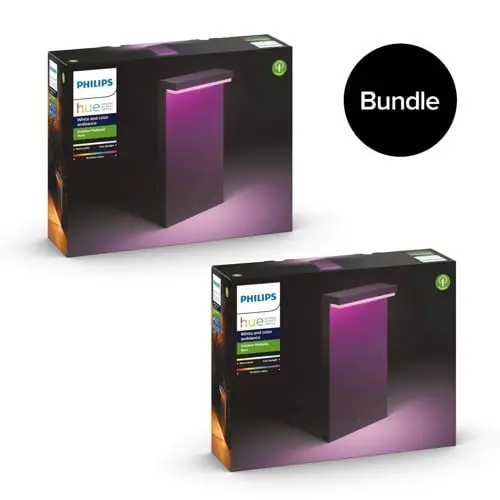 Philips Hue - 2x Nyro Utendørs Sokkel Lampe - White & Color Ambiance - Pakke