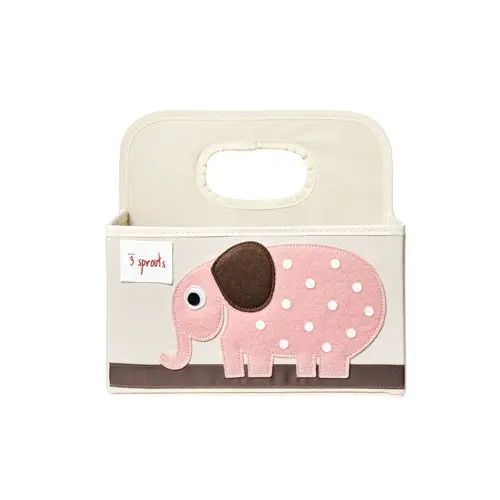 3 Sprouts - Diaper Caddy - Pink Elephant