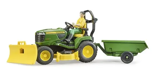 Bruder - BWorld John Deere Lawn Tractor with trailer and gardener (62104)