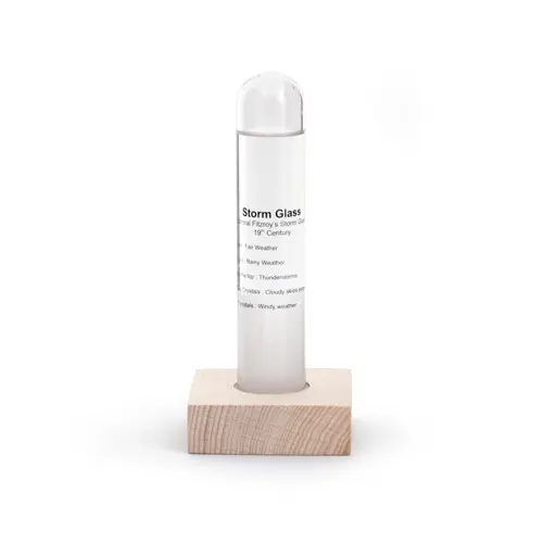 Kikkerland - Storm Glass Tube With Beechwood Base (ST71)