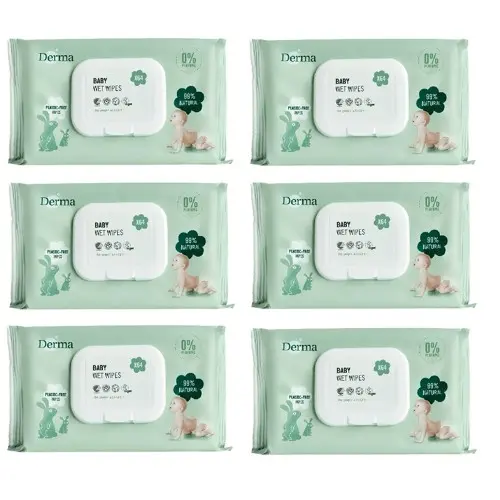 Derma - 6 x Baby Wet Wipes 64 pcs
