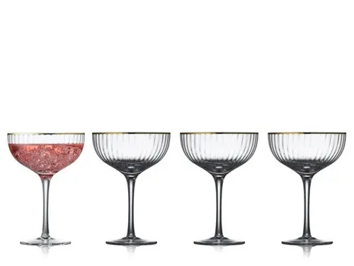 Lyngby Glas - Palermo Cocktail glass 31 cl Gold 4 pc