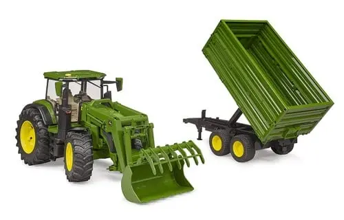 Bruder - John Deere 7R 350 w/Frontloader & Tipping Trailer (03155)