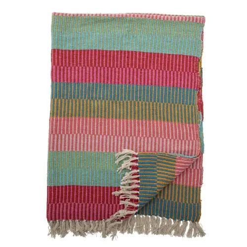 Creative Collection - Isnel Pledd i Resirkulert Bomull 160x130 cm - Grønn
