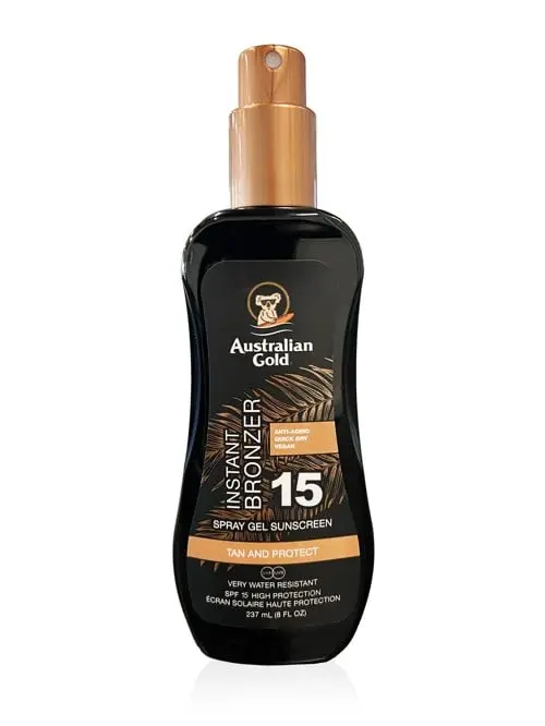 Australian Gold - Sunscreen Spray Gel w. Instant Bronzer 237 ml - SPF 15