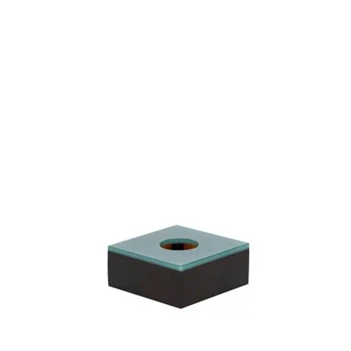 Hübsch – Flux Telysholder – 10x10xH4 cm – Grønn & Brun