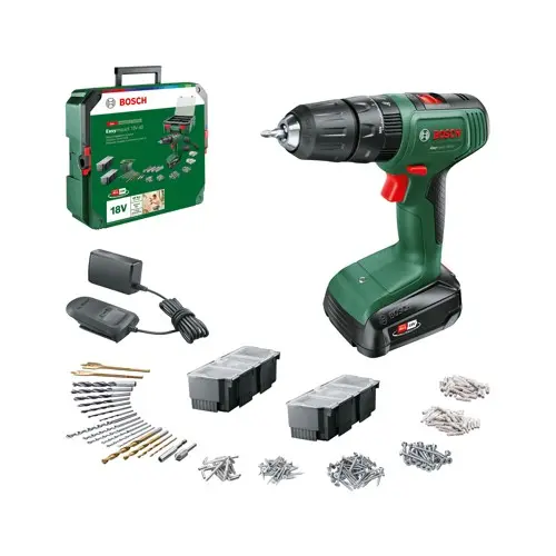 Bosch DIY - EasyImpact 18V-40 (TSR) - Batteri-skruemaskin med SystemBox, Batteri & Lader
