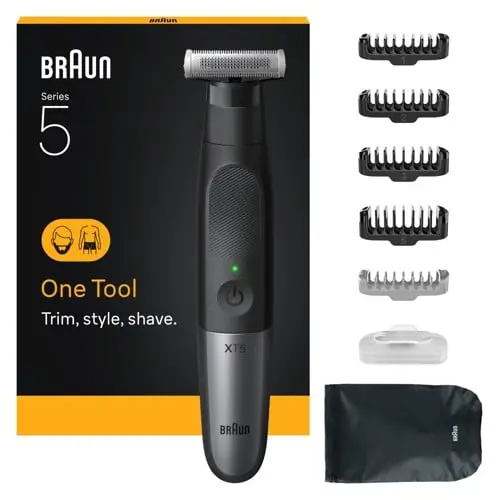 Braun - All-in-One Series XT5, +7 Stylingverktøy, 4D Flex Blade, Style & Shave, XT5100, Grå