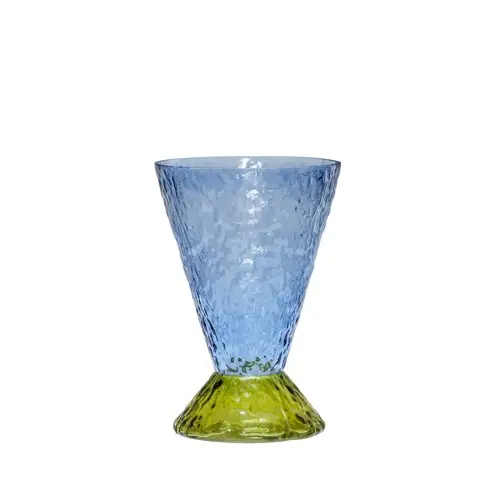 Hübsch – Abyss Vase – H29 cm – Lyseblå & Oliven