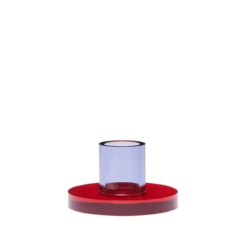 Hübsch – Astra Lysestake Liten – Ø7 cm – Rød & Lilla