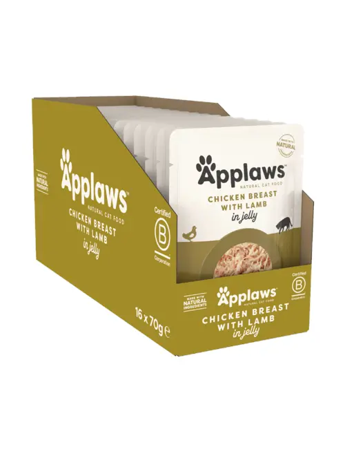 Applaws - 16 x Wet Cat Food 70 g Jelly pouch - Chicken & lamb