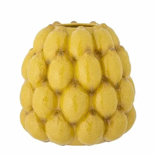 Creative Collection - Limone Vase H22 cm - Gult Stentøy