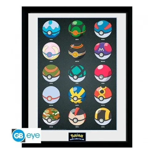 POKEMON - Framed print "Pokeballs" (30x40)