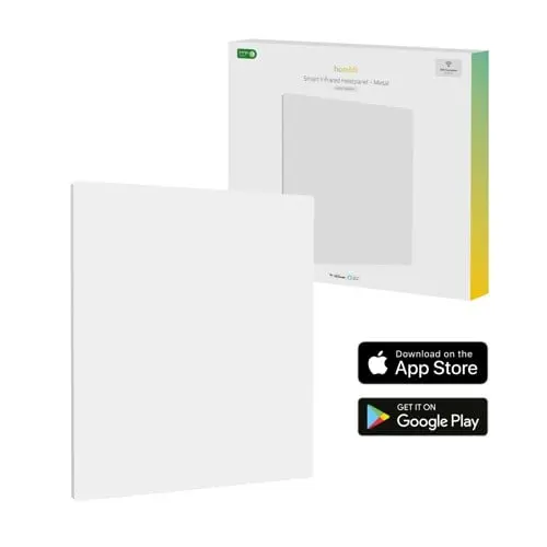 Hombli - Smart Infrarødt Varmepanel 350W Hvitmetall