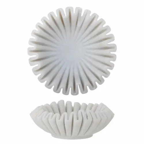 Bloomingville - Harmonia Skål 17,5x6 cm - Hvit Marmor
