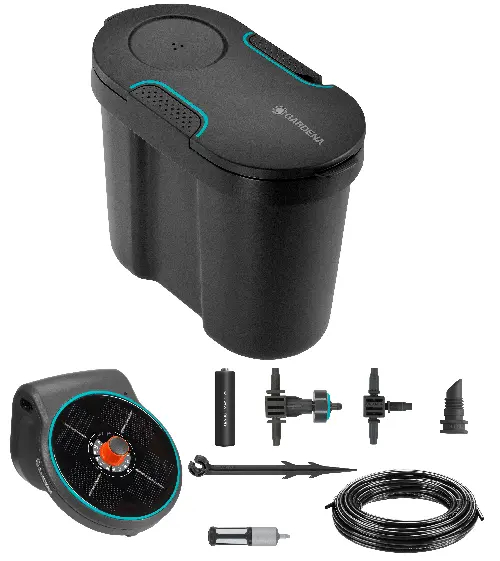 Gardena - AquaBloom Solcelledrevet Vanningssystem med Vanntank – Automatisk Vanning for Opptil 20 Planter