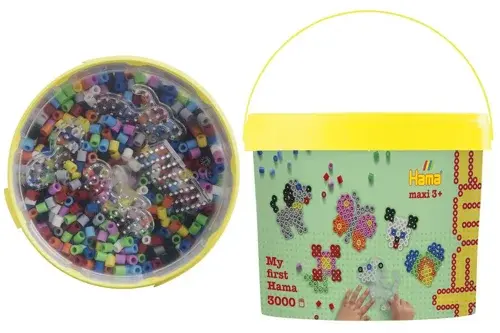 Hama - Maxi beads - 3000pcs + 4 plates in bucket (388806)