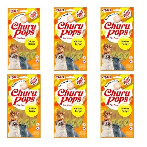 CHURU - 6 x Cat snack Pops Chicken 4pcs