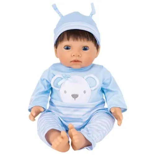 Tiny Treasures - Blue Bear Doll  w/Brown Hair (30543)