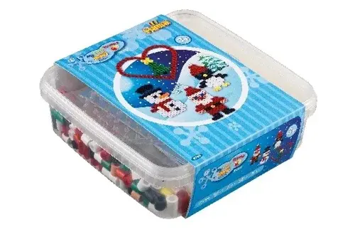 Hama - maxi beads Christmas 600pcs + plate 8206 in bucket (388749)